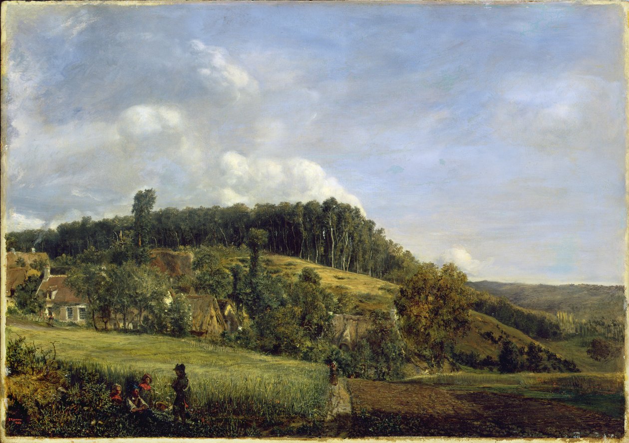 Forest Glade near a Village by Pierre Etienne Theodore Rousseau