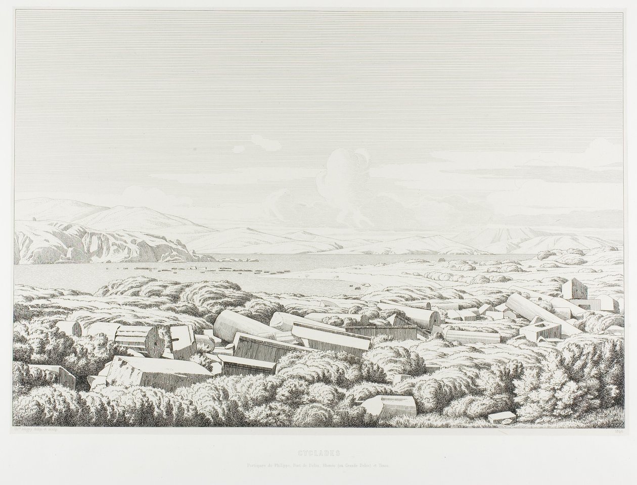 Cyclades: the Porticos of Philip, Port of Delos, Rinea (or Greater Delos) and Tinos by Théodore Caruelle d
