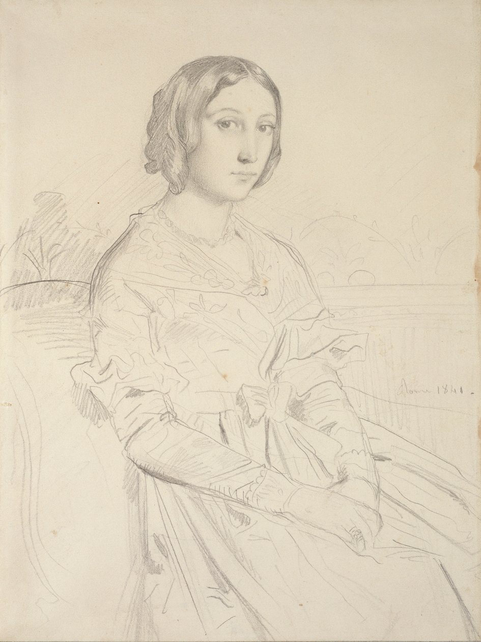 Portrait of a Young Woman, Seated Three-Quarters to Left by Théodore Chassériau