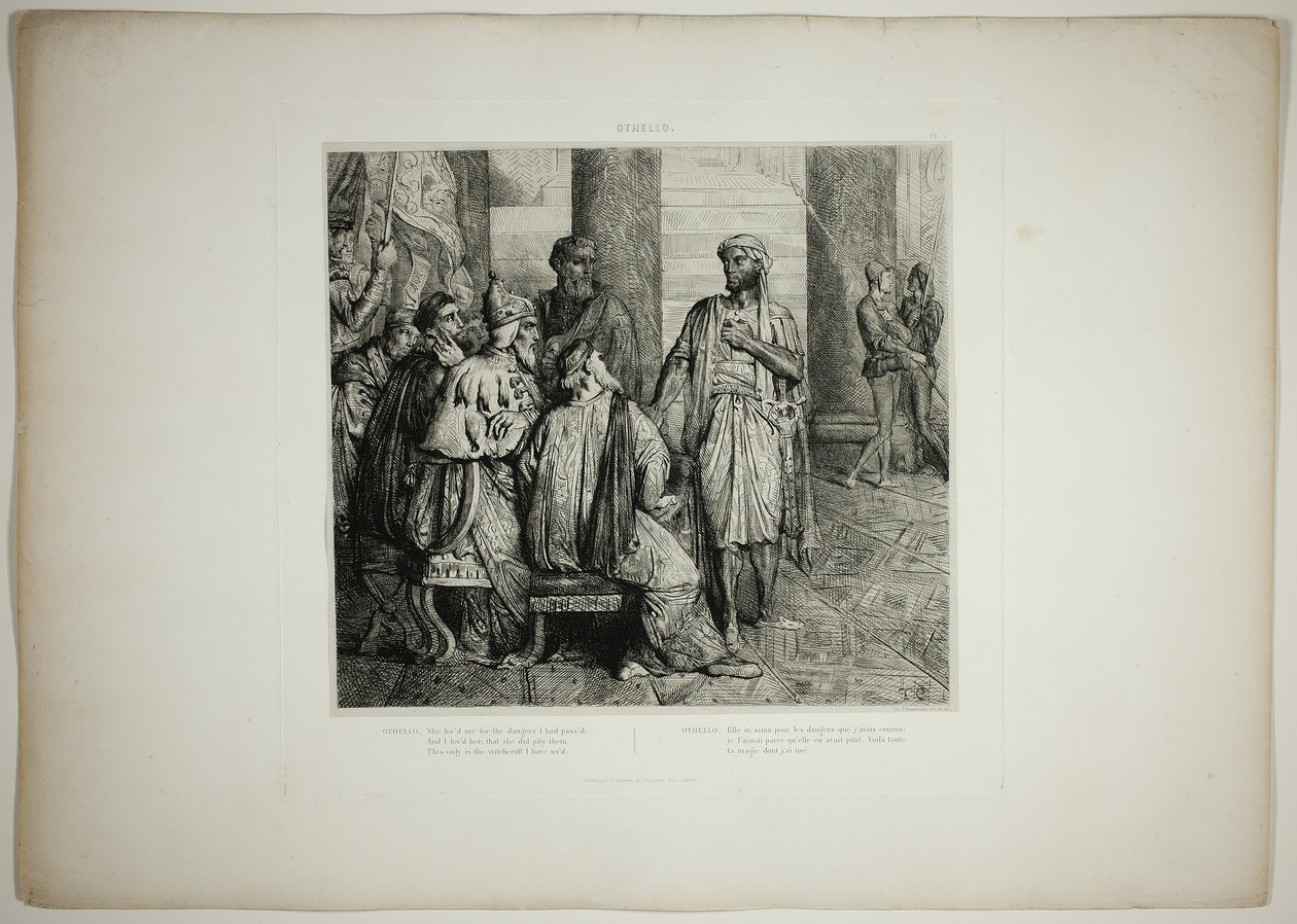 She Loved Me for the Dangers, plate three from Othello by Théodore Chassériau