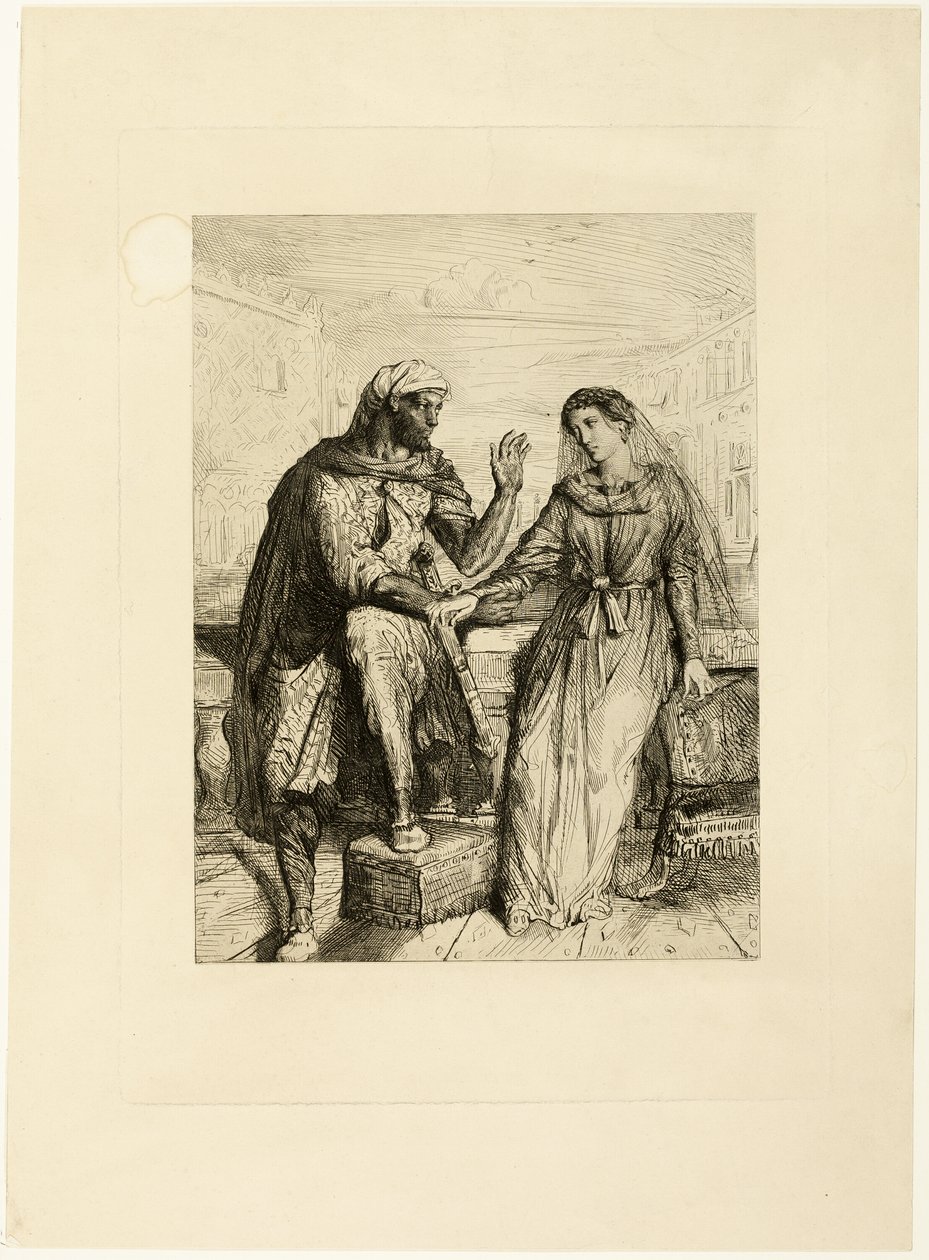 She Thanked Me, plate two from Othello by Théodore Chassériau