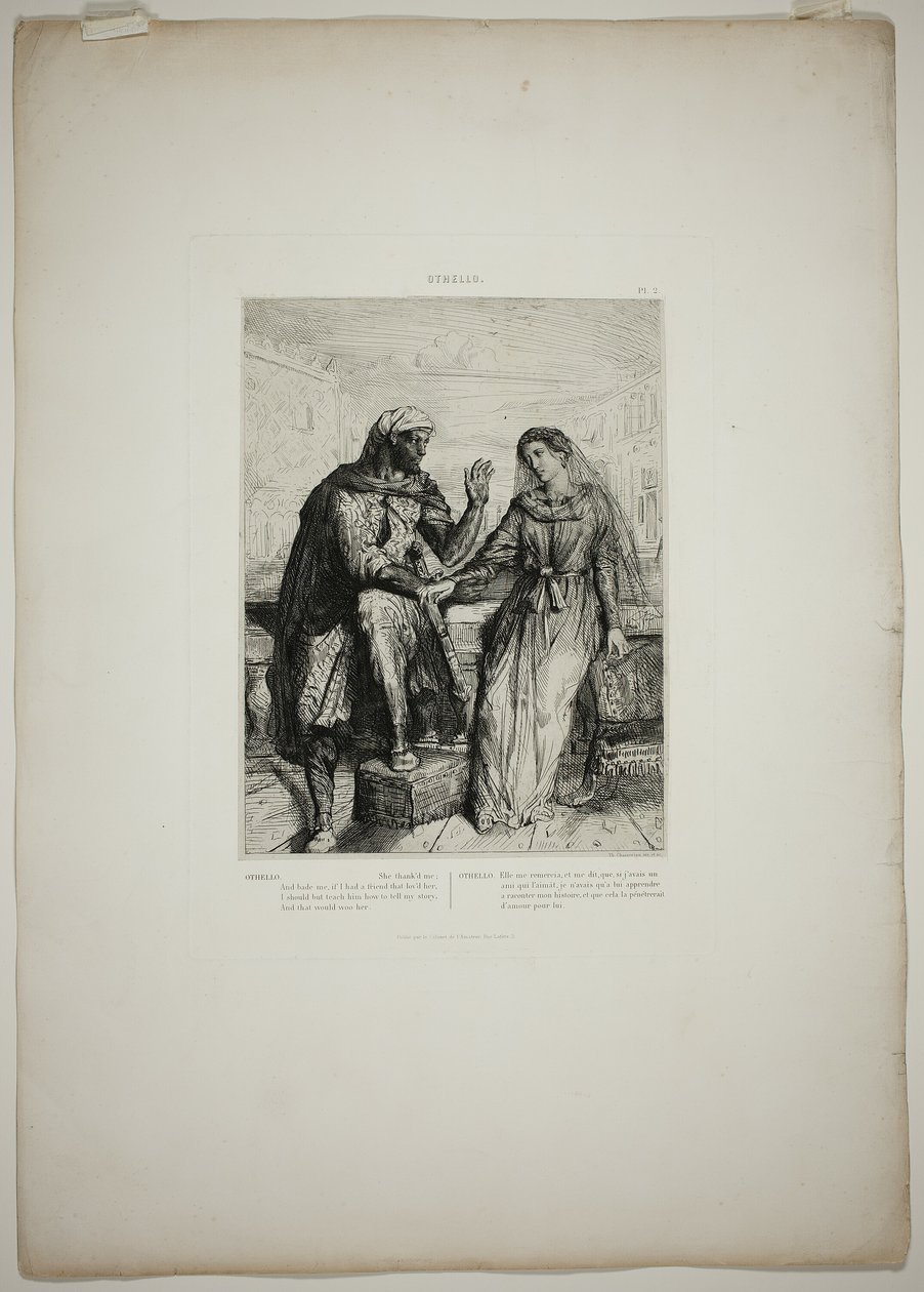 She Thanked Me, plate two from Othello by Théodore Chassériau