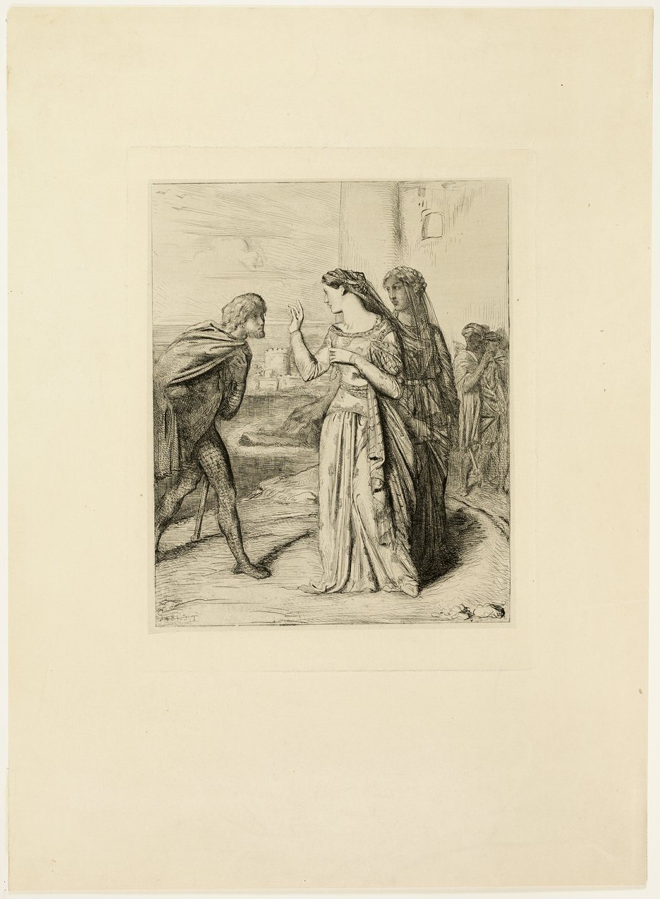 Therefore Be Merry, Cassio, plate six from Othello by Théodore Chassériau