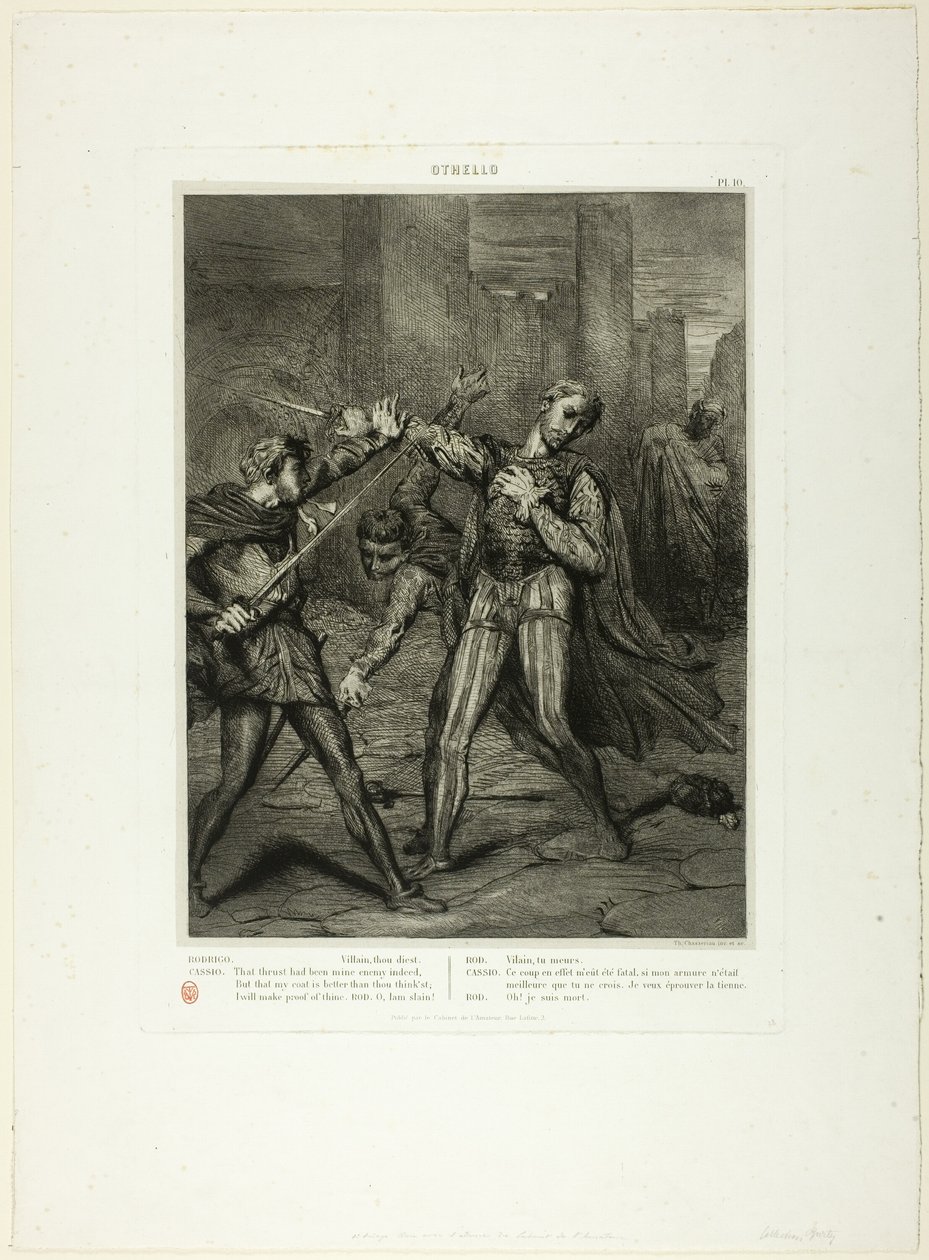 Villain, Thou Diest, Plate Ten from Othello by Théodore Chassériau