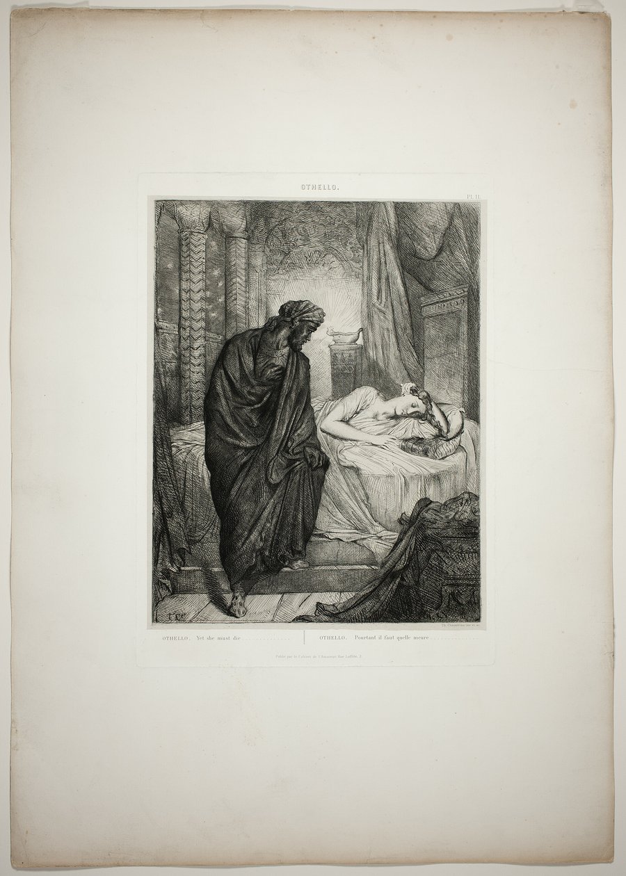 Yet She Must Die, plate eleven from Othello by Théodore Chassériau