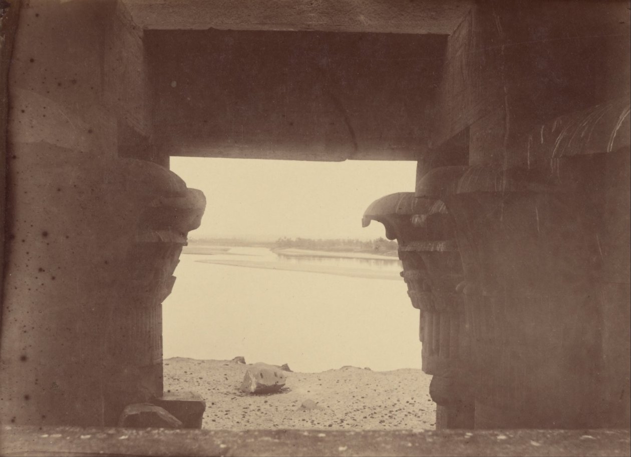 View of the Nile Through the Pillars of the Temple of Ombos by Théodule Devéria