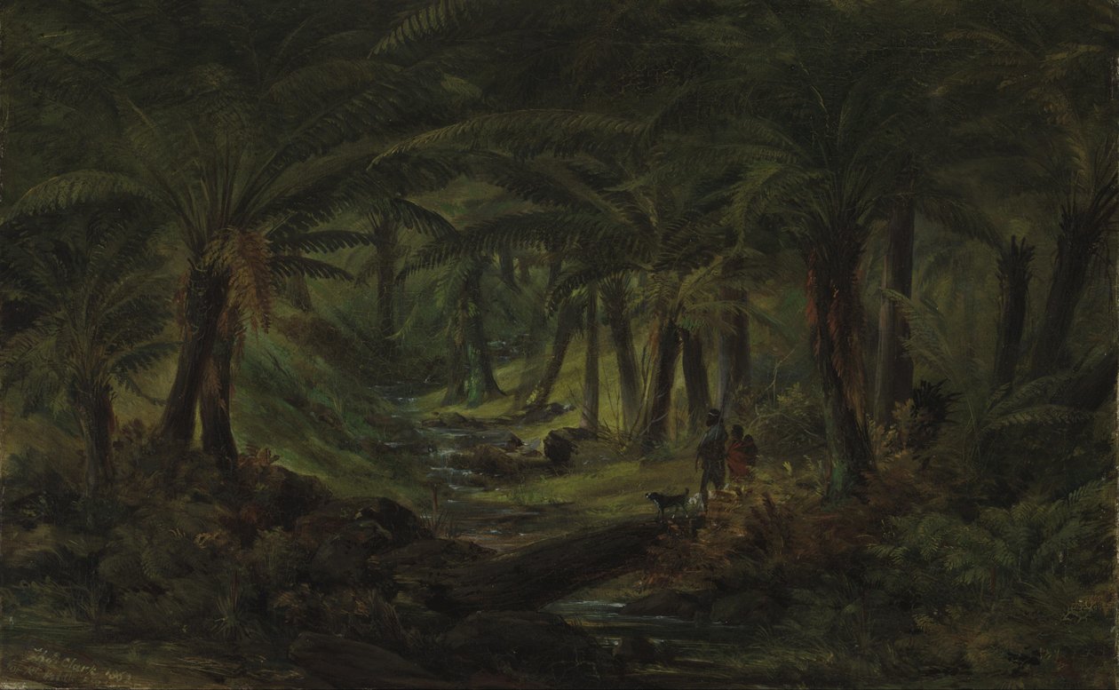 Fern Gully with Aboriginal Family by Thomas Clark