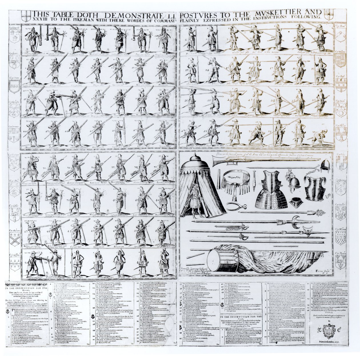 Instructions and Demonstration of Postures for Musketeers and Pikemen, 1636 by Thomas Cockson