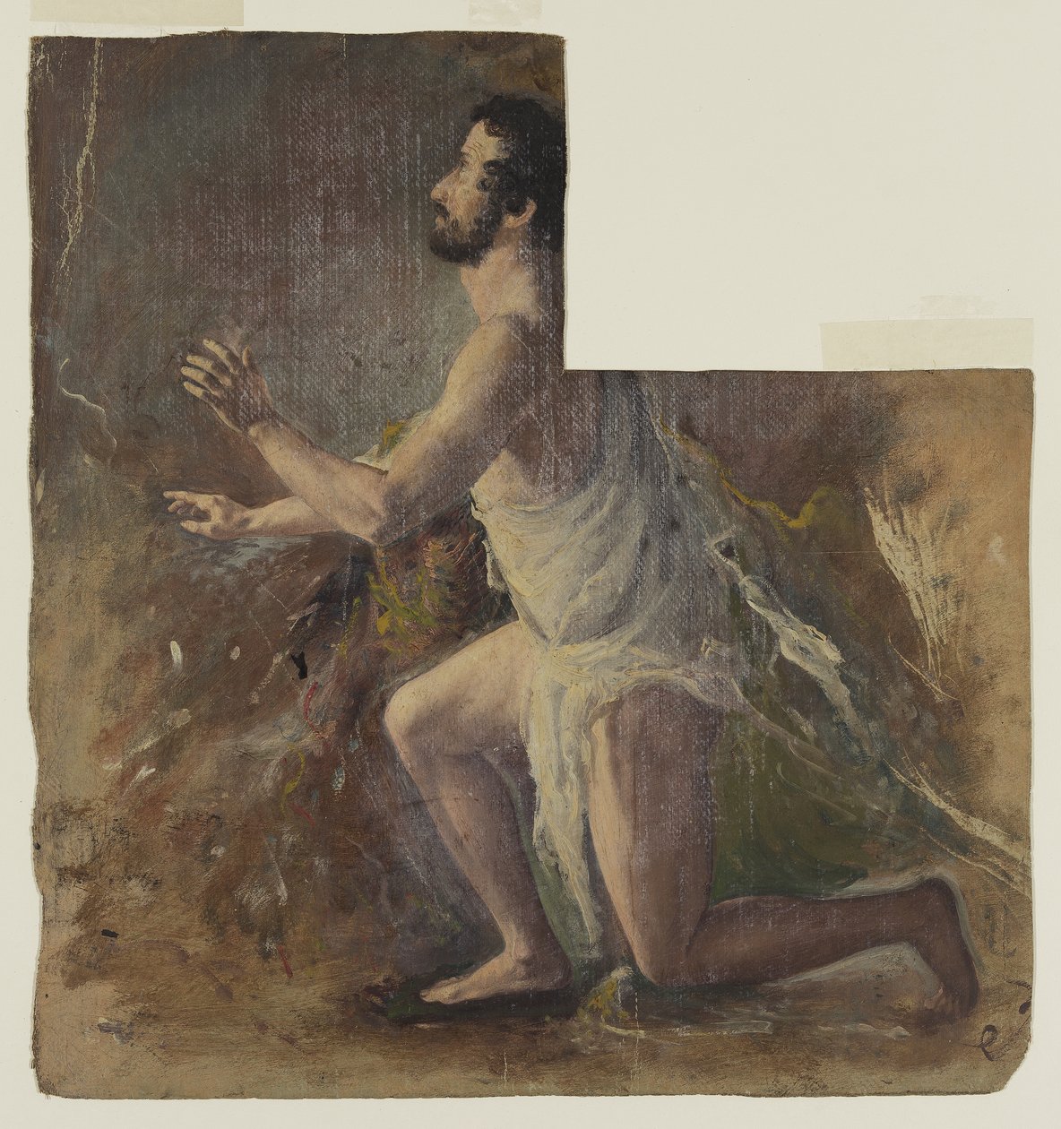 Kneeling Male Figure by Thomas Cole