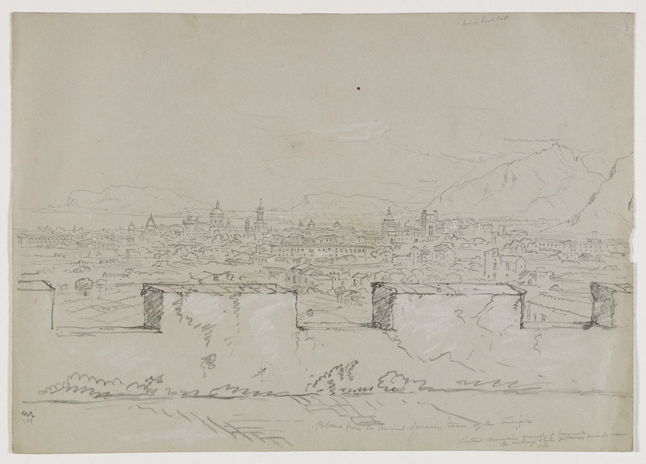 Palermo, Sicily, from the Ancient Saracen Tower of the Zisa, 1842 by Thomas Cole