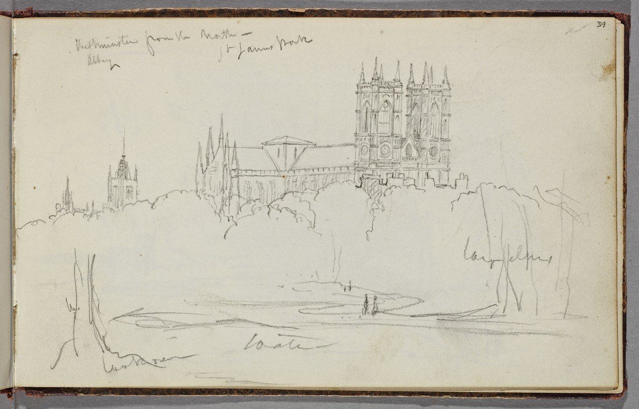 Westminster Abbey from the North, St. James Park by Thomas Cole
