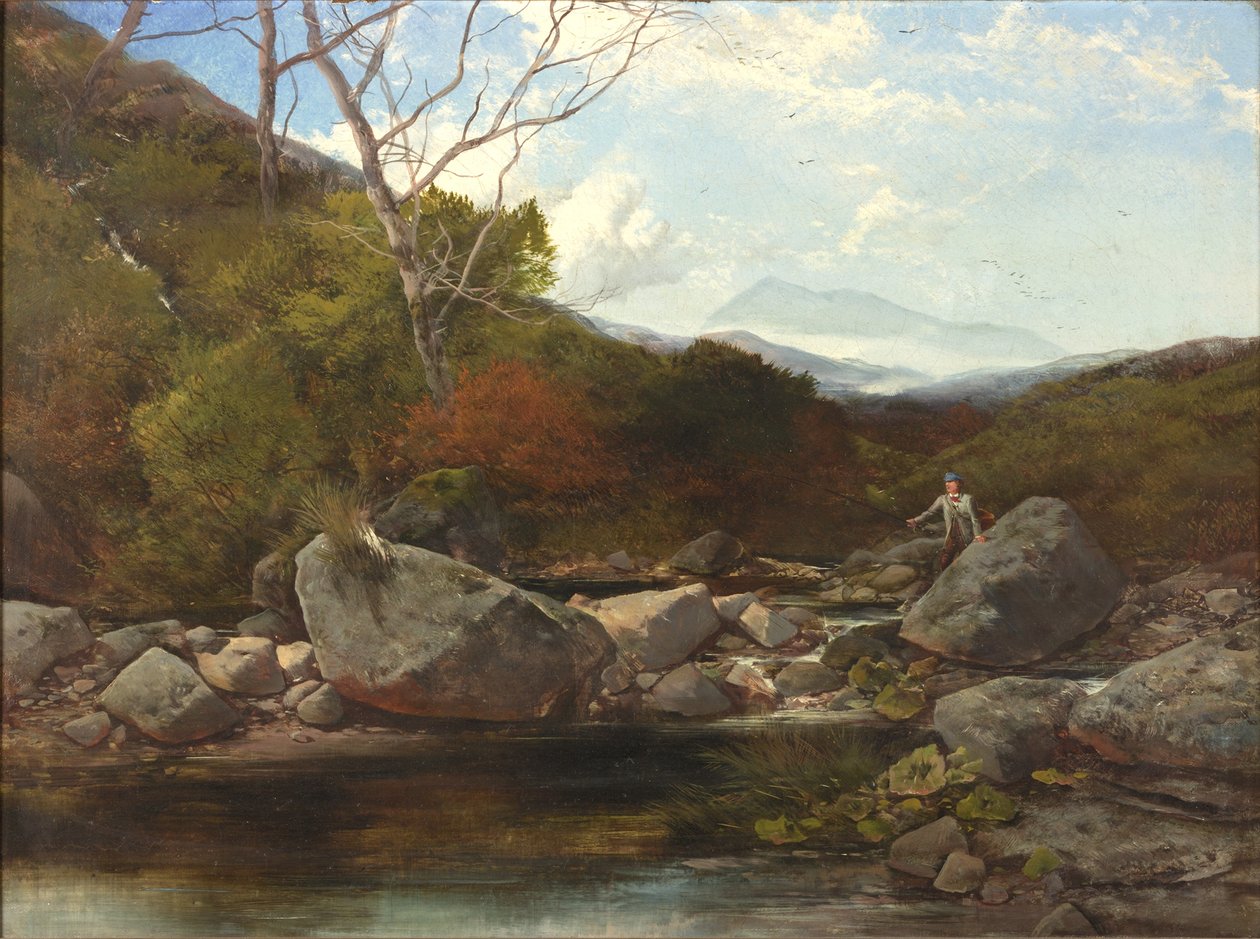 A Trout Stream by Thomas Creswick