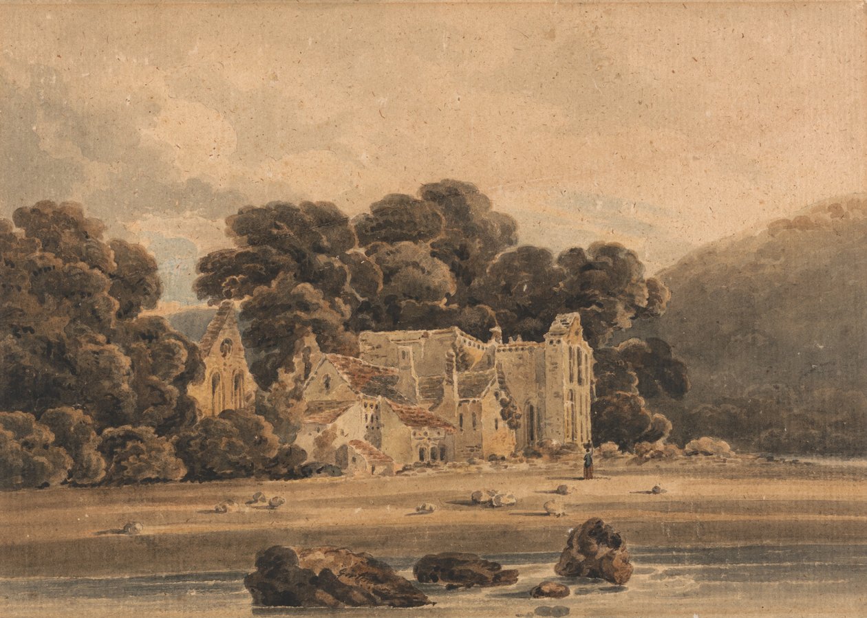 Valle Crucis Abbey, near Llangollen by Thomas Girtin