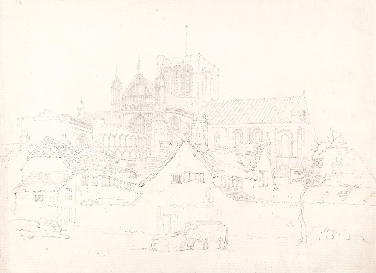 Winchester Cathedral, Hampshire, from the North-East by Thomas Girtin
