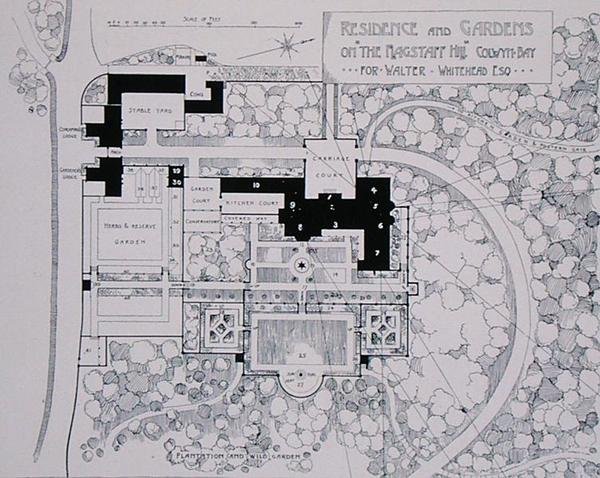 Residence and Gardens on The Flagstaff Hill, Colwyn Bay, for Walter Whitehead Esq, from Thomas Mawson