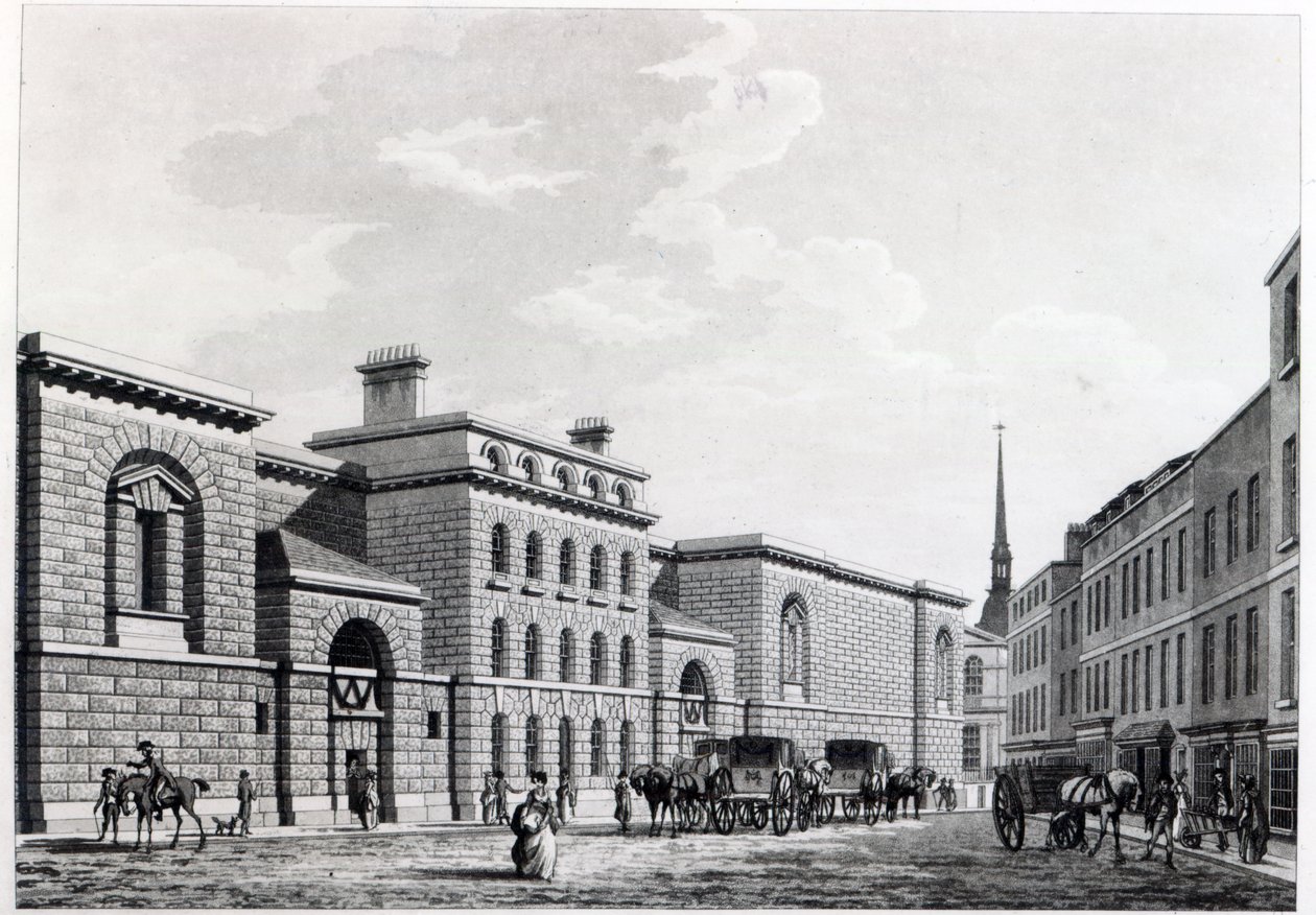 Newgate prison (1799) by Thomas Malton Jnr.