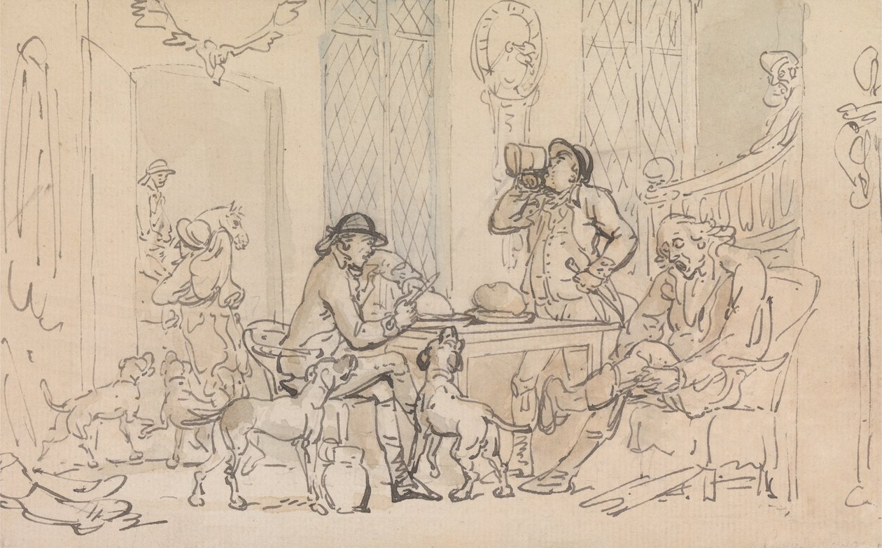 Breakfast before the Hunt by Thomas Rowlandson