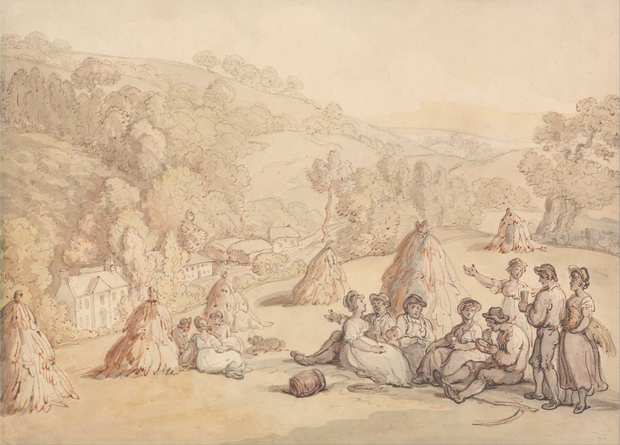 Harvesters Resting in a Corn Field by Thomas Rowlandson