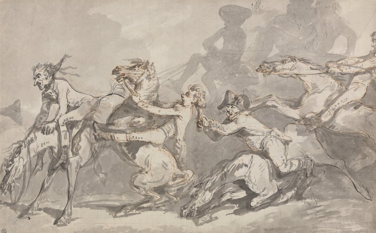 Horsemen Colliding by Thomas Rowlandson