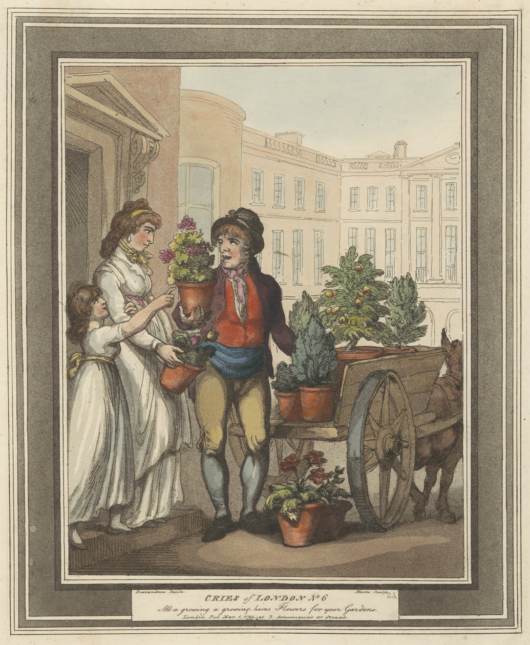 Plate 5 from Cries of London, 1799 by Thomas Rowlandson