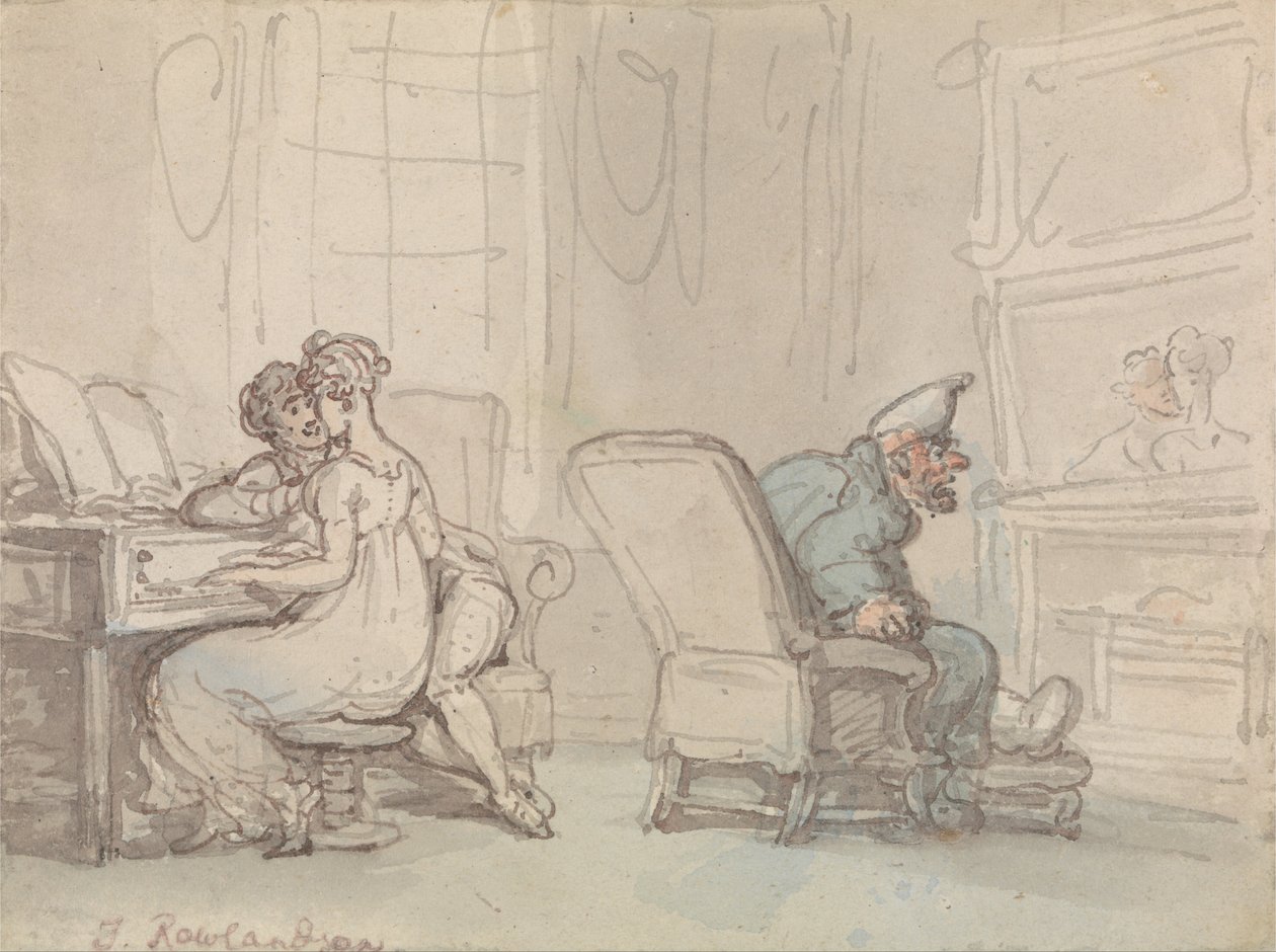 Reflections, or the Music Lesson by Thomas Rowlandson