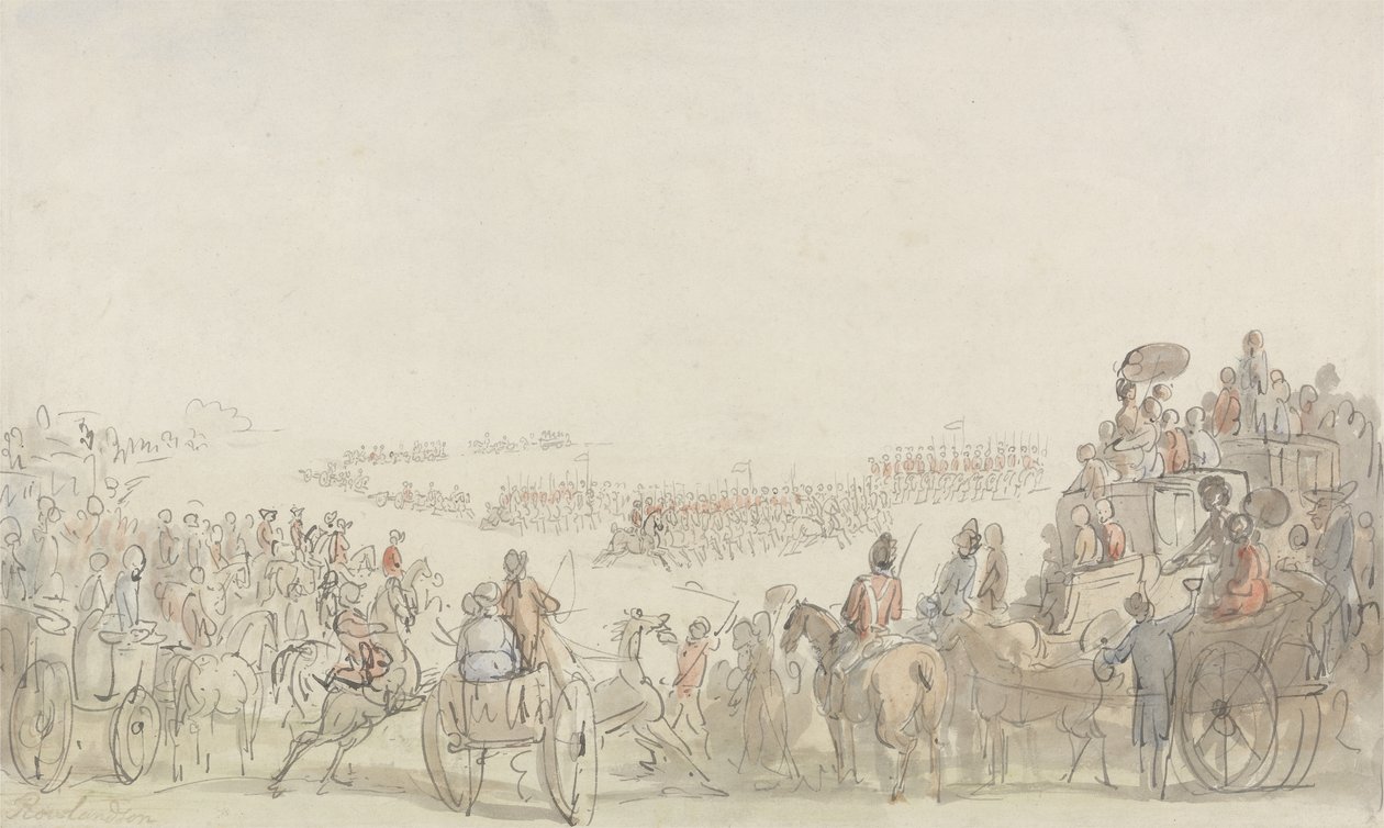 Review of the Light Horse Volunteers on Wimbledon Common, 1798 by Thomas Rowlandson