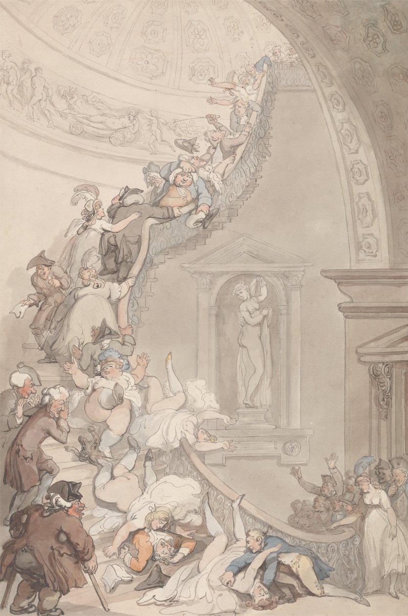 The Exhibition Stare-Case, Somerset House by Thomas Rowlandson