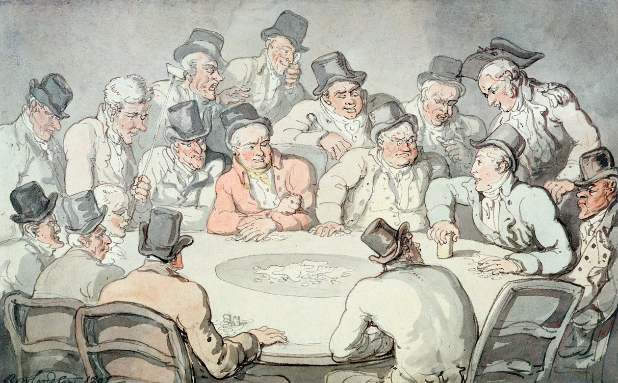 The Gaming Table by Thomas Rowlandson