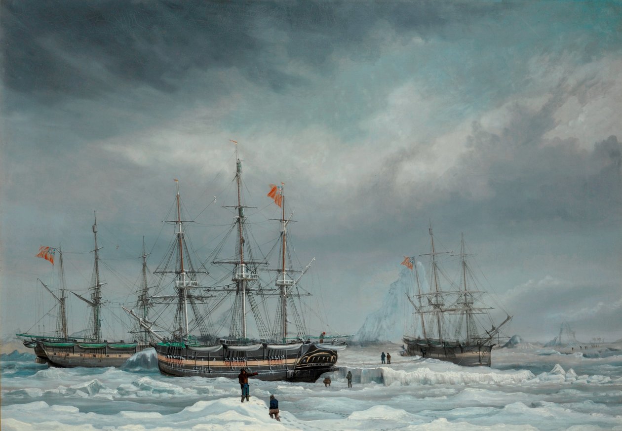 The Jane, Viewforth and Middleton fast in the ice by Thomas A. Binks
