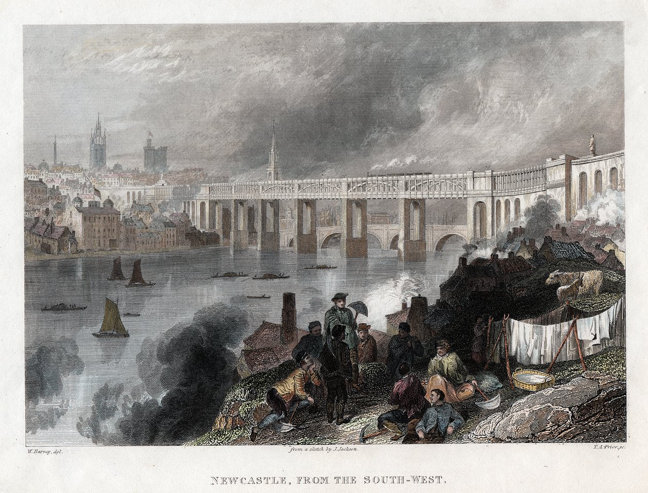 High Level Bridge over the Tyne at Newcastle by Thomas Abiel Prior