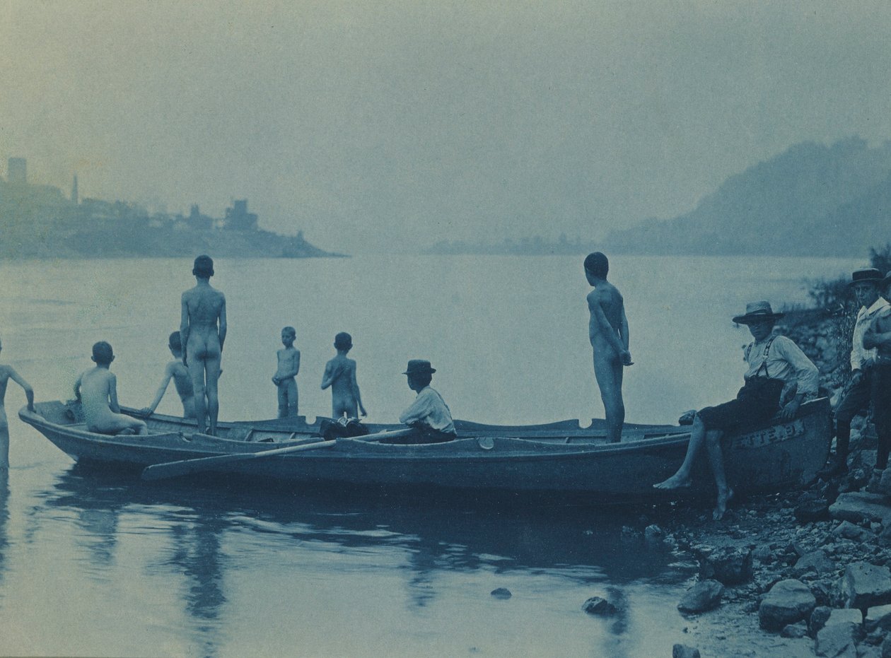 Boys with a Boat, Ohio River, near Wheeling, West Virginia by Thomas Anshutz