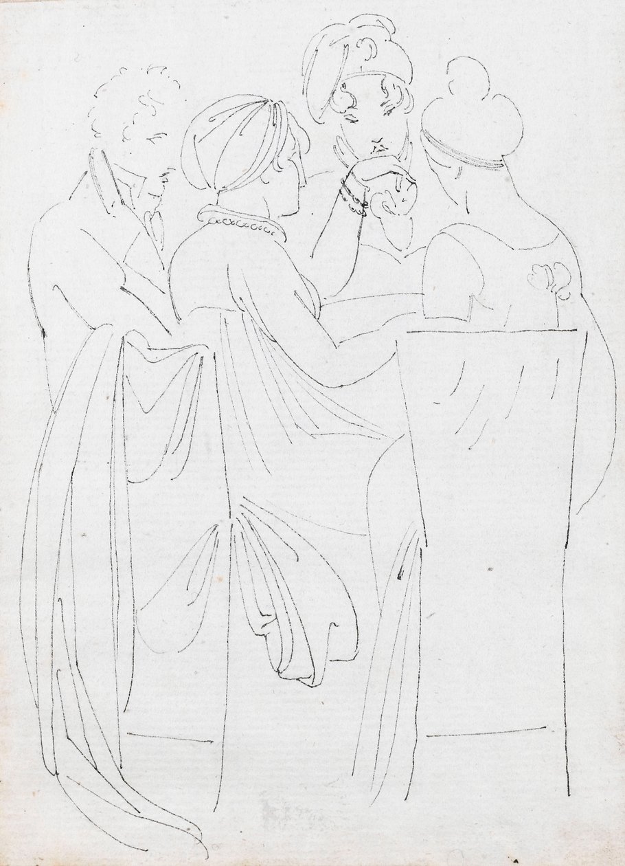 A Group Seated at a Table by Thomas Baxter
