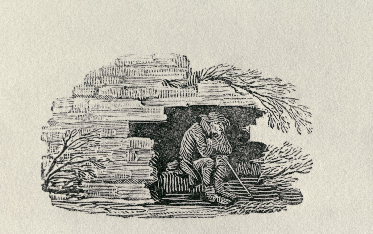 Seated Man Sheltering 