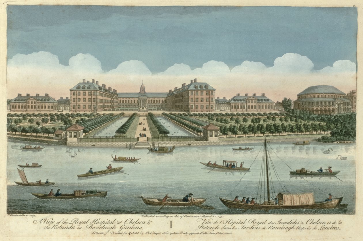 A View of the Royal Hospital at Chelsea and the Rotunda in Ranelaigh Gardens, 1751 by Thomas Bowles