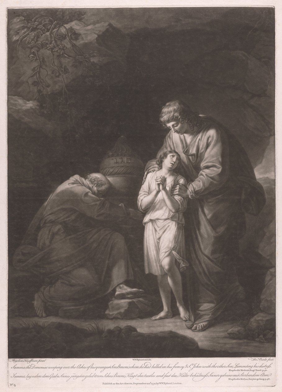 Samma the Demoniac Weeping Over the Ashes of His Youngest Son Benoi by Thomas Burke