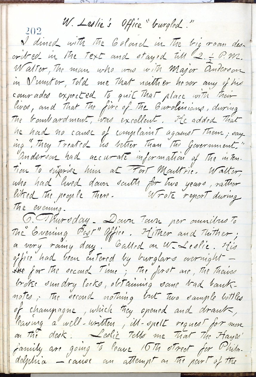 Thomas Butler Gunn Diaries - Volume 16, page 224, June 5, 1861 by Thomas Butler Gunn