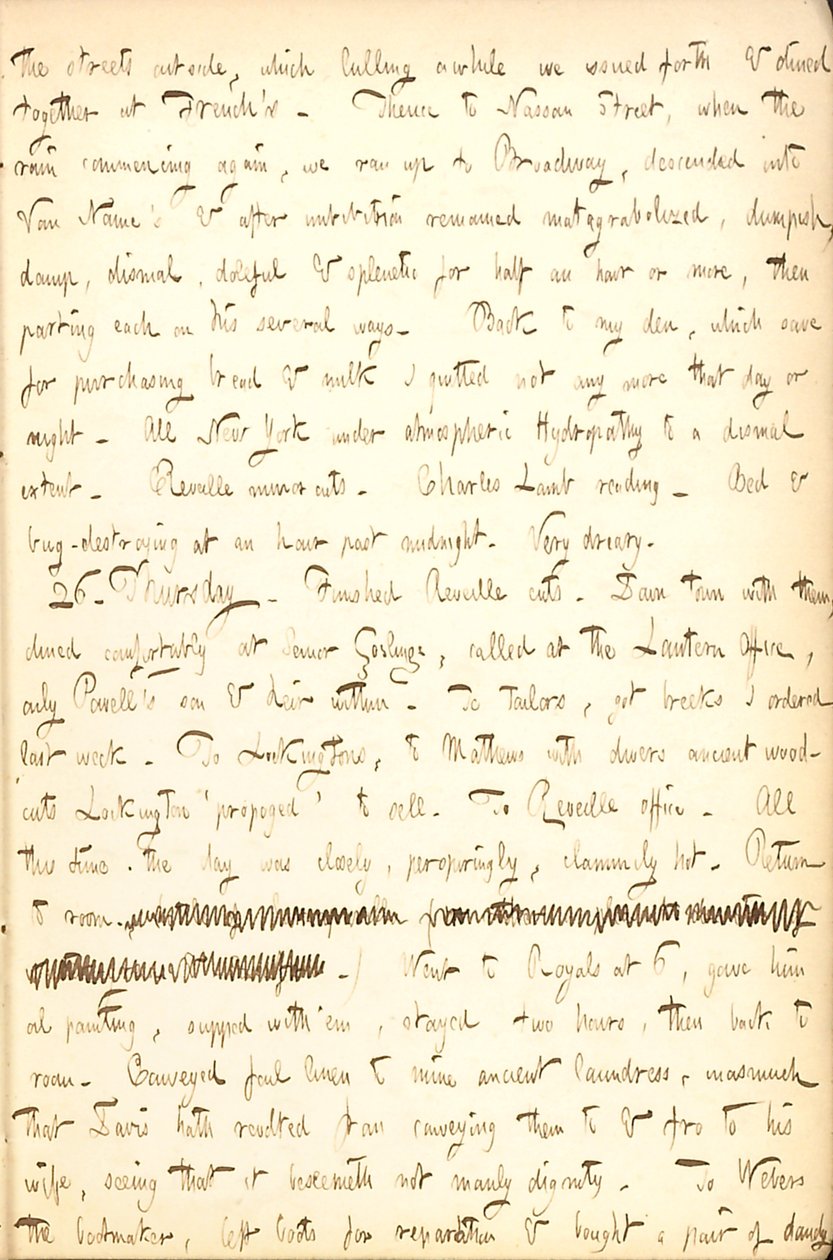 Thomas Butler Gunn Diaries - Volume 5, page 21, August 25-26, 1852 by Thomas Butler Gunn