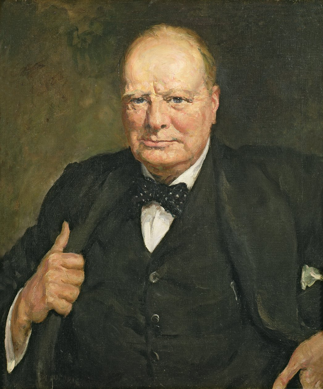 Portrait of Sir Winston Churchill (1874-1965) by Thomas Cantrell Dugdale