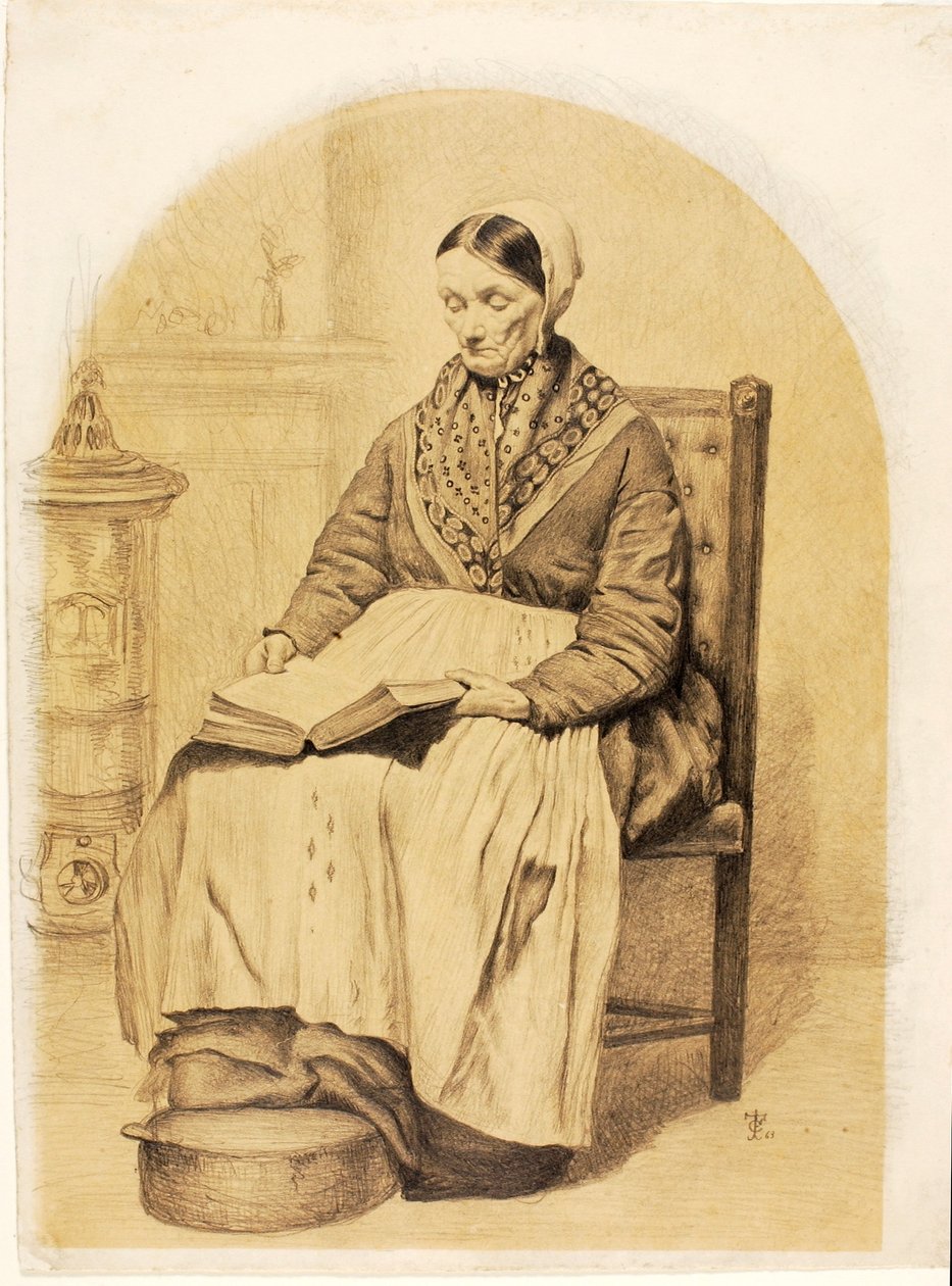 Woman Seated, Reading by Thomas Charles Farrer
