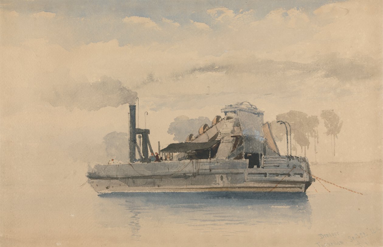 Dredger at Twickenham, September 22, 1874 by Thomas Charles Leeson Rowbotham