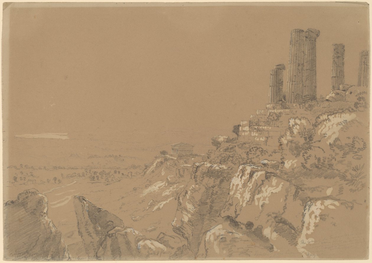 Temples of Juno, Lucina, and Concordia - Agrigentum, Sicily by Thomas Cole