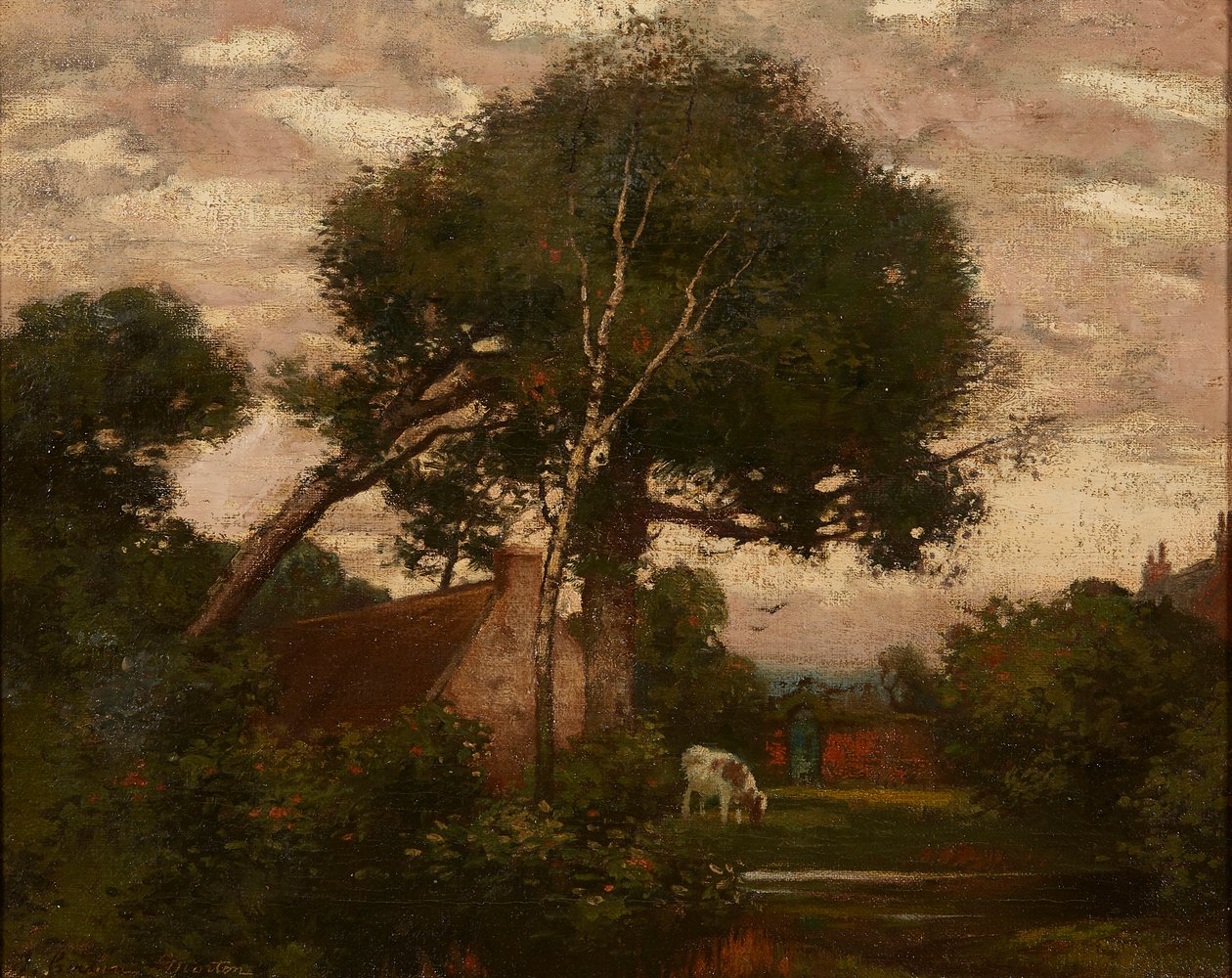 Country Landscape with Cattle Watering by Thomas Corson Morton