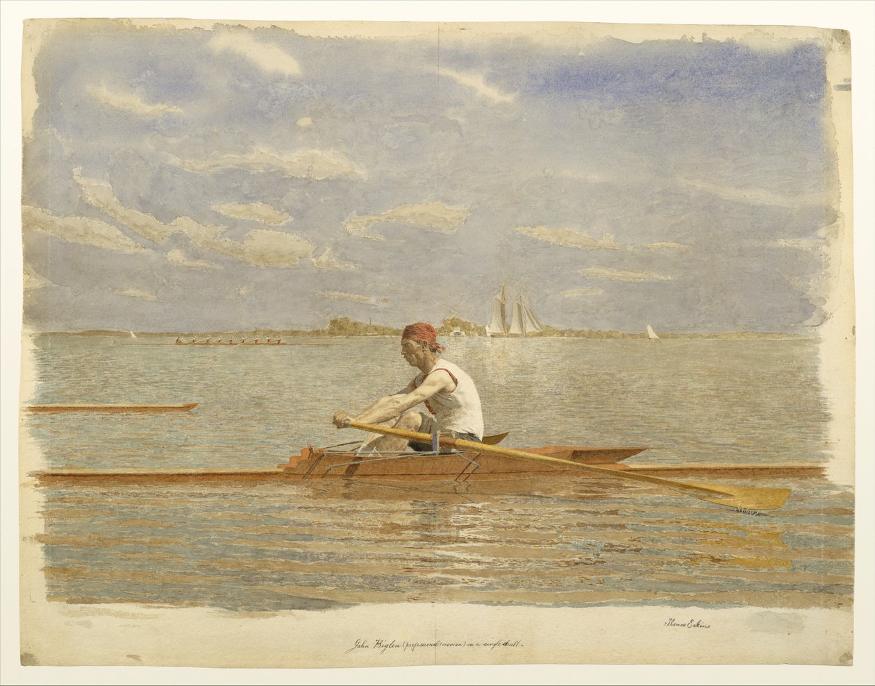 John Biglin in a Single Scull by Thomas Cowperthwait Eakins