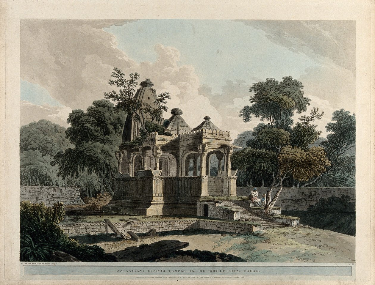 An Ancient Hindu Temple in the Fort of Rotas, Bihar by Thomas Daniell