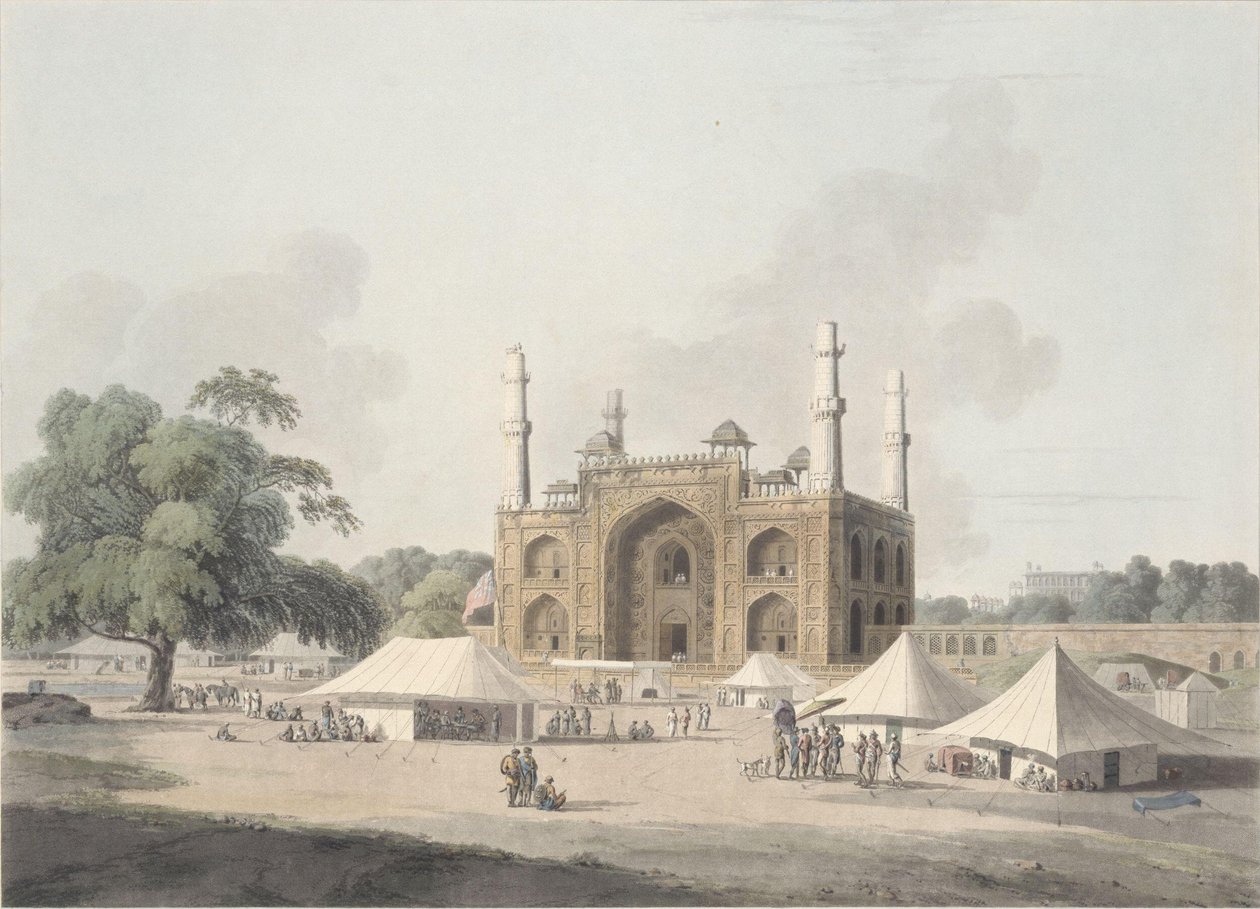 Gate of the Tomb of the Emperor Akbar at Secundra, Near Agra by Thomas Daniell