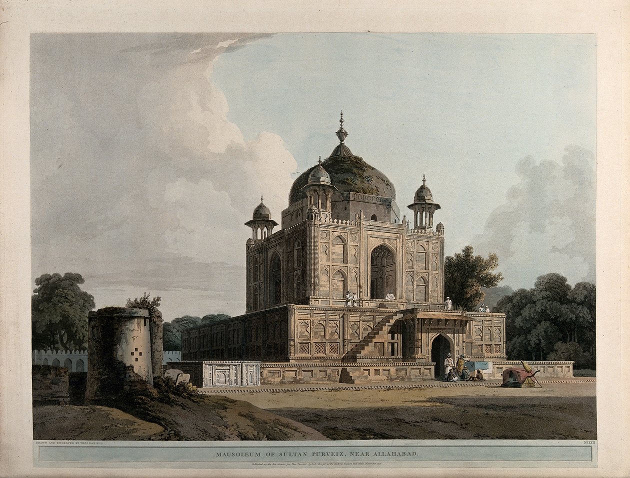 Mausoleum of Sultan Purveiz, near Allahabad by Thomas Daniell