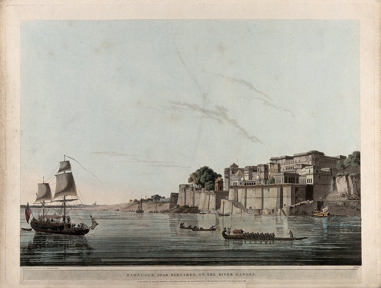 Ramnugur near Benares on the river Ganges by Thomas Daniell