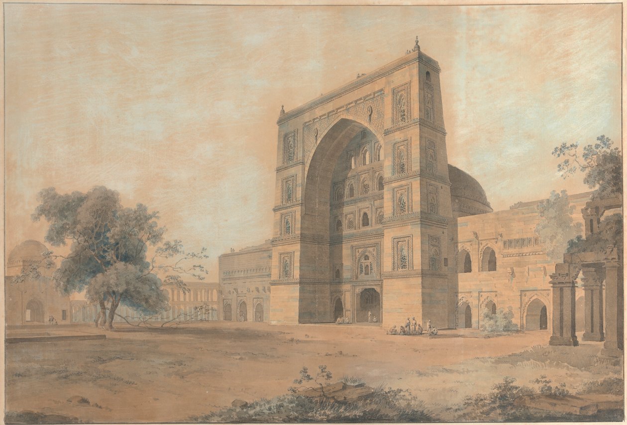 The Mosque at Juanpore Built by Sultan Hussain Sherki (Taken in December 1789) by Thomas Daniell