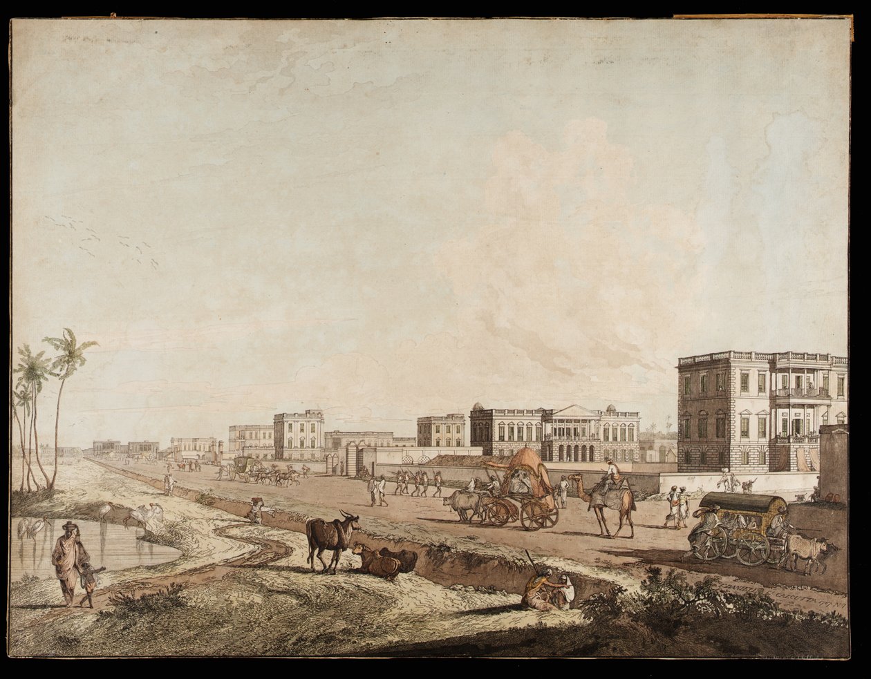 The New Buildings at Chouringhee from Views of Calcutta by Thomas Daniell