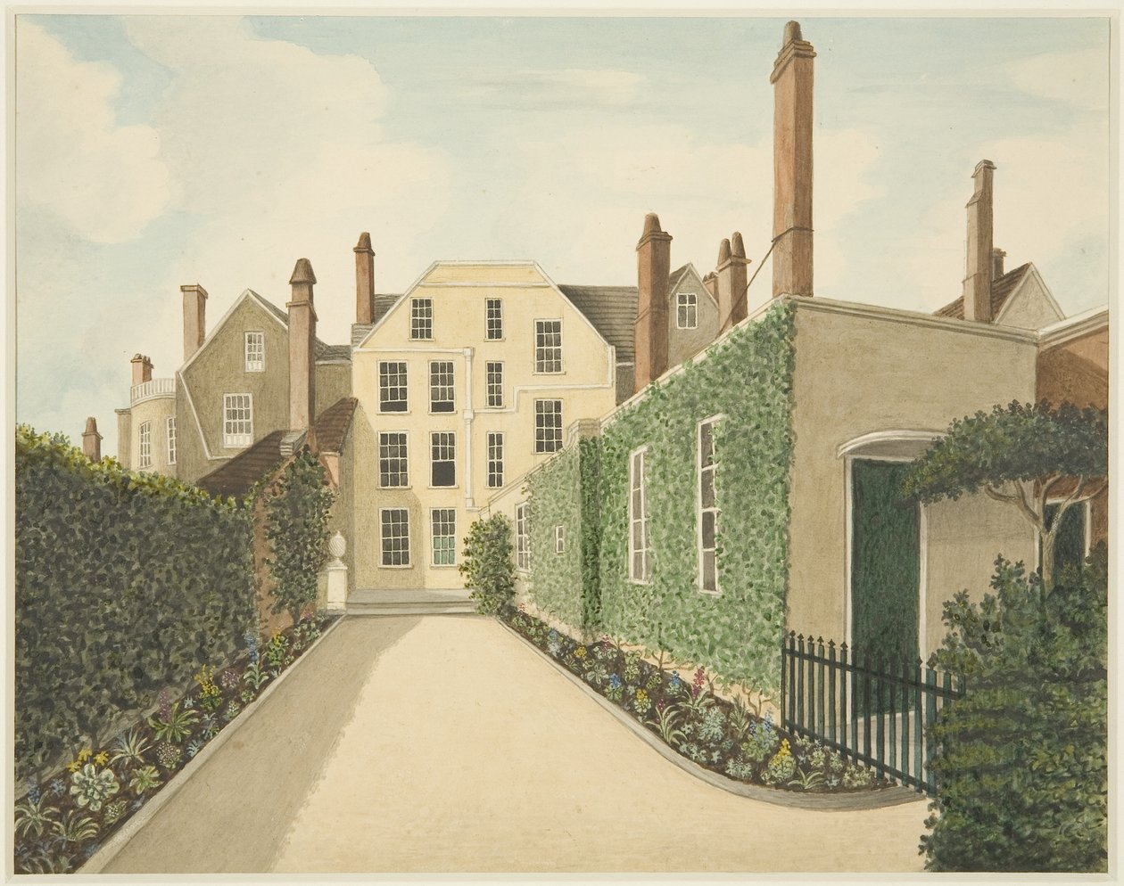 A view of the main house from the gravel walk at 14 St James